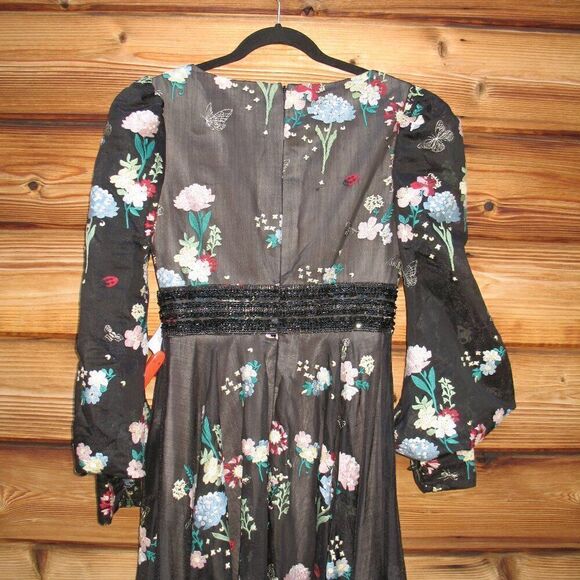 Mac Duggal 79361 Womens Black EMBROIDERED Embroidered Maxi Gown Dress 4 - Picture 12 of 16